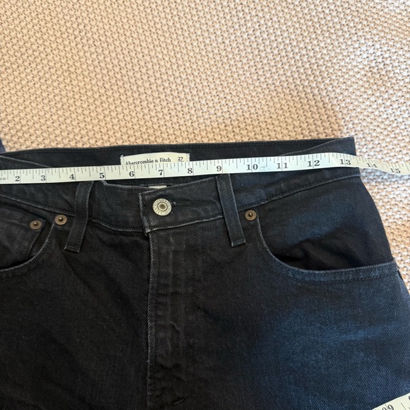 Abercrombie & Fitch Curve Love Ultra High Rise 90s Straight Jean Black Wash 27 S - Picture 9 of 12